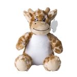 Girafa de peluche com olhos bordados e etiqueta imprimível cor cor-de-laranja vista principal