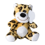 Leopardo pequeno de peluche com etiqueta e olhos bordados cor multicolor primeira vista