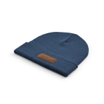 Gorro de lã e RPET com patch personalizável e dobra original cor azul segunda vista