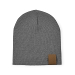 Gorro sustentável de RPET ideal para os dias frios de inverno cor cinzento vista frontal 