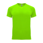 T-shirt técnica de poliéster 100% para crianças 135 g/m2 Roly cor verde fluorescente