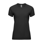 T-shirt técnica de poliéster 100% para mulher 135 g/m2 Roly cor preto