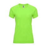 T-shirt técnica de poliéster 100% para mulher 135 g/m2 Roly cor verde fluorescente