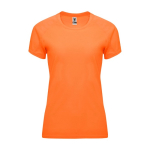 T-shirt técnica de poliéster 100% para mulher 135 g/m2 Roly cor cor-de-laranja fluorescente