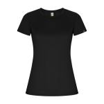 T-shirt técnica 50% de poliéster reciclado para mulher 135 g/m2 Roly cor preto