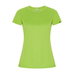 T-shirt técnica 50% de poliéster reciclado para mulher 135 g/m2 Roly cor verde-lima