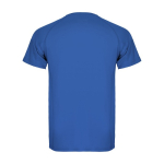 T-shirt técnica de poliéster de ponto piqué para homem 150 g/m2 Roly cor azul real segunda vista traseira