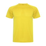 T-shirt técnica poliéster de ponto piqué para crianças 150 g/m2 Roly cor amarelo