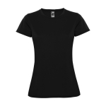 T-shirt técnica de ponto piqué para mulher 150 g/m2 Roly cor preto