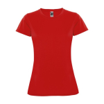 T-shirt técnica de ponto piqué para mulher 150 g/m2 Roly cor vermelho