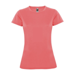 T-shirt técnica de ponto piqué para mulher 150 g/m2 Roly cor coral