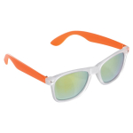 Óculos de sol de cores néon com aros efeito translúcido proteção UV400 cor cor-de-laranja transparente