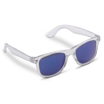 Óculos de sol transparentes com aros coloridos proteção UV400 cor azul transparente