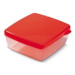 Lancheira quadrada com bolsa de gel refrigerante na tampa 750 ml cor vermelho