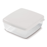 Lancheira quadrada com bolsa de gel refrigerante na tampa 750 ml cor branco