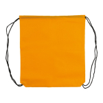 Mochila de cuerdas non-woven de cores com cordões pretos 75 g/m2 cor cor-de-laranja segunda vista