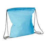 Mochila de cuerdas non-woven de cores com cordões pretos 75 g/m2 cor azul-claro