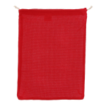 Saco reutilizável de algodão para frutas e verduras 30x40 cm cor vermelho