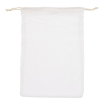 Saco reutilizável de algodão para frutas e verduras 30x40 cm cor branco