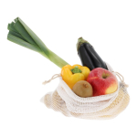 Saco reutilizável de algodão para frutas e verduras 30x40 cm cor branco terceira vista