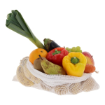 Saco reutilizável de algodão para frutas e verduras 40x45 cm cor branco terceira vista