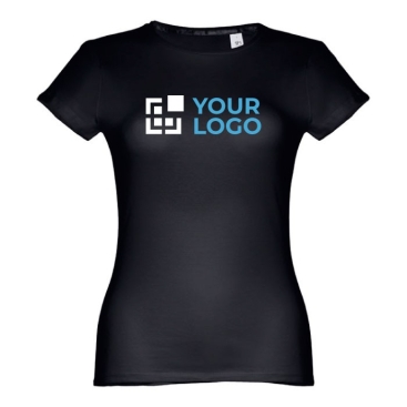 T-shirt de senhora para imprimir o logotipo vista principal