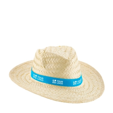 Chapéu de palha personalizado com fita non-woven Beachtime