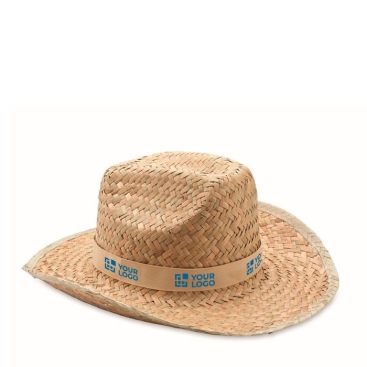 Chapéu de palha natural à vaqueiro com faixa personalizável Tulum