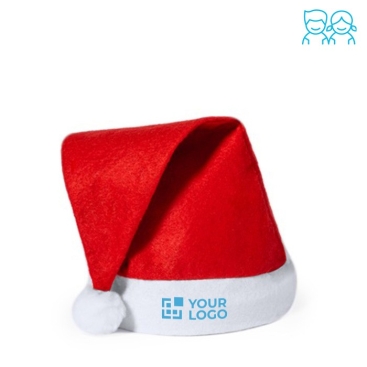 Gorro de Pai Natal de poliéster, vermelho/branco p. crianças