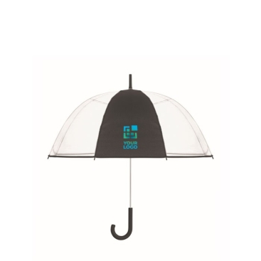 Guarda-chuva transparente com 1 painel de poliéster e cabo de borracha 23''