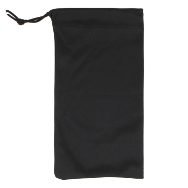 Bolsa preta para óculos de sol feita de rPET com cordão de fecho
