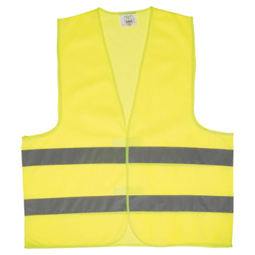 Colete de segurança amarelo com 2 faixas refletoras para adulto