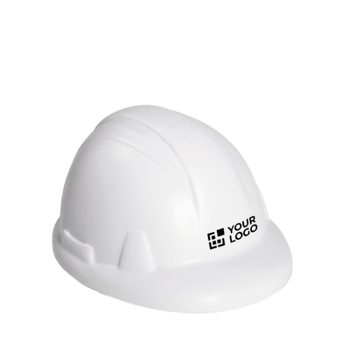 Bola anti-stress em forma de capacete de construção Zenmet cor branco vista principal