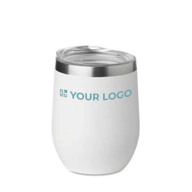 Copos térmicos personalizados de aço inoxidável 350ml Cuisine cor prateado mate segunda vista