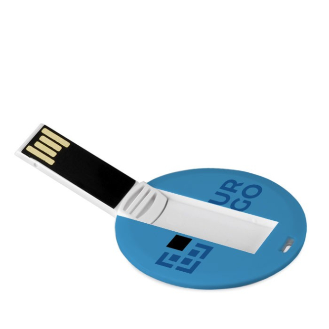 Cartão USB personalizado de forma redonda Cartão USB Redondo cor branco