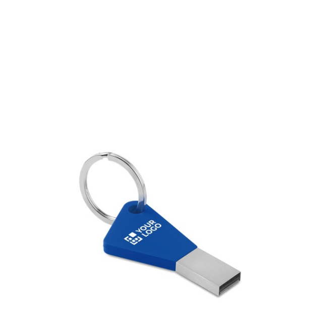 Porta-chaves USB de silicone e metal colorido com porta-chaves Trend cor verde-lima