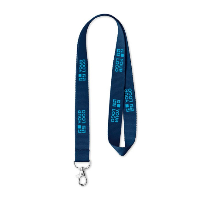 Lanyards personalizados baratos de poliéster 15, 20 ou 25 mm Regular cor azul-claro