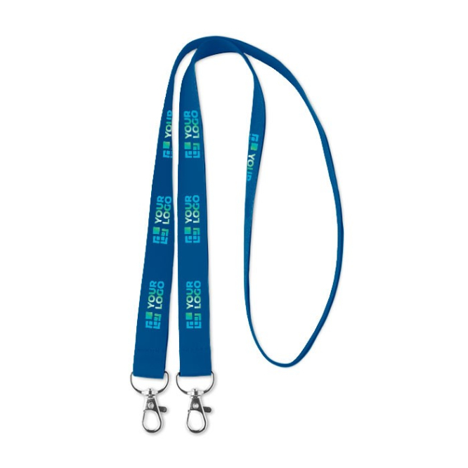 Lanyards de fecho duplo com entrega 59 dias Duo Sublim Express cor branco