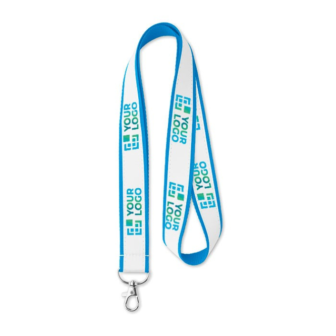 Lanyards revestimento de cetim, entrega 5-9 dias Double Sublim Express cor azul-claro