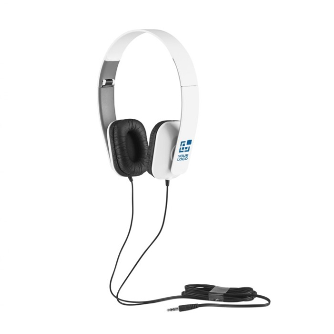 Auriculares dobráveis ??quadrados com fio para publicidade Pure cor azul real vista principal