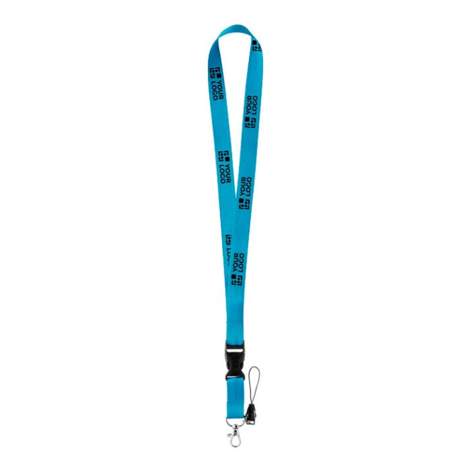 Lanyard de 2 cm de poliéster com minilanyard e fecho Doubleclip Plus vista principal