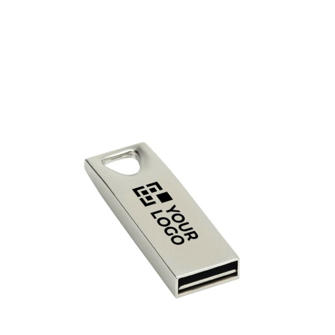 Pen drive de metal moderna com pega triangular Compacto Triangle cor prateado mate