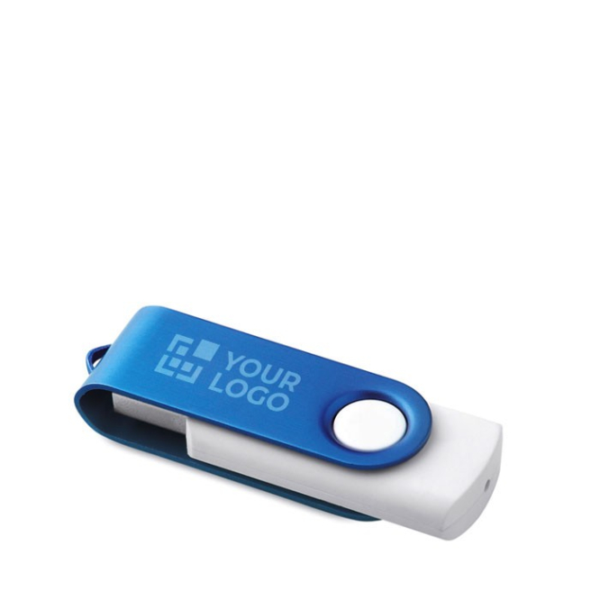 Pen drives personalizadas 3.0 brancas com clipe colorido Whitemate 3.0 cor verde