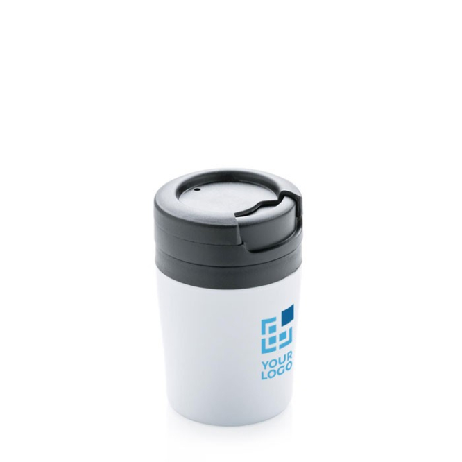 Caneca térmica personalizada muito pequena e compacta 160ml Coffee cor azul-escuro segunda vista com caixa