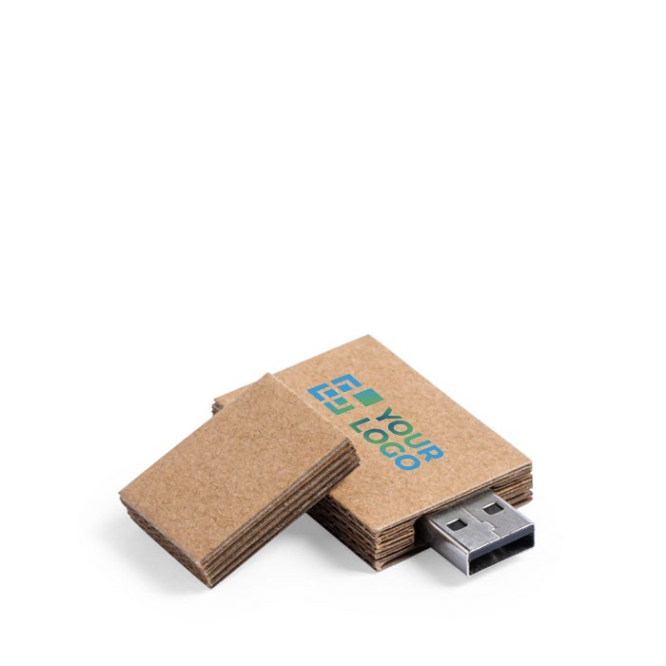 Pens USB com tampa e corpo de cartão reciclado USB Cardboard cor bege