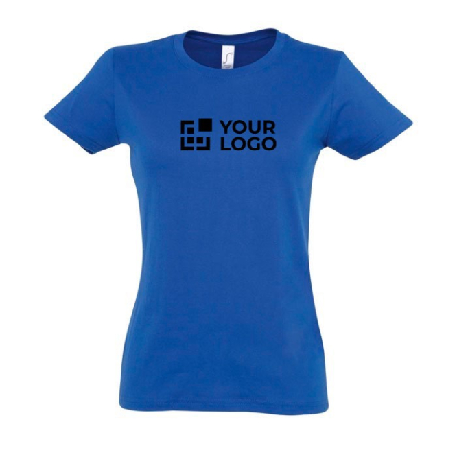 T-shirt para mulher em várias cores, algodão 190 g/m2 SOL'S Imperial cor azul real vista principal