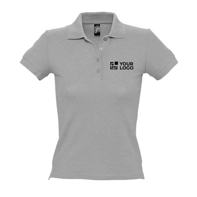 Polo de qualidade para mulher, algodão ringspun 210 g/m2 SOL'S People cor cinzento vista principal