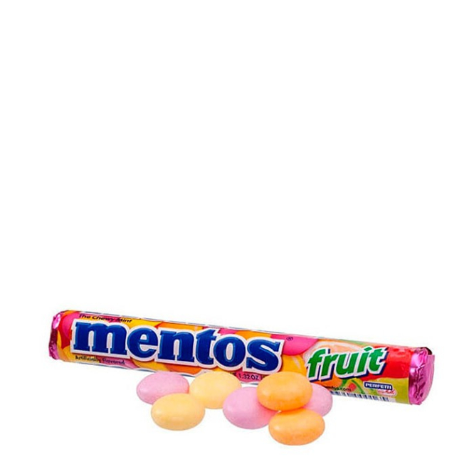 Pastilhas com embalagem personalizada Mentos Candy Roll Frutas vista principal