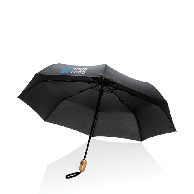 Guarda-chuva pequeno anti-vento fecho e abertura automáticos ø94 RPET cor preto vista principal