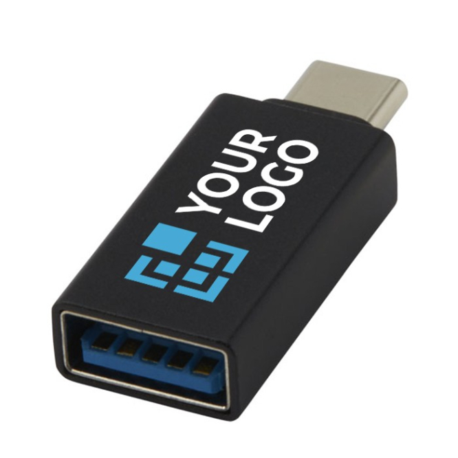 Adaptador promocional USB-C 3.0 de alumínio com logotipo Adapt vista principal